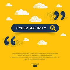 Wall Mural - Creative (Cyber security) Word written in search bar ,Vector illustration.	