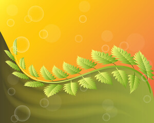 Wall Mural - Ecology leafs sunny banner  vector image background