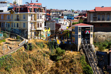 Panoramic View On The Historic City Of Valparaiso, Chile, UNESCO World Heritage.