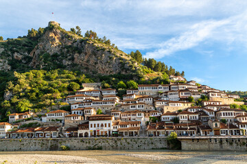 Wall Mural - Historical oriental houses in the old town Berat in Albania