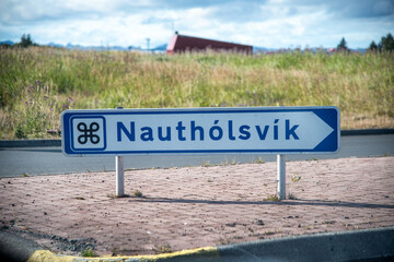 Poster - Nautholsvik direction sign in Iceland