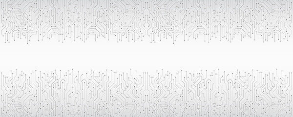 Wide High-tech technology background texture. Circuit board vector illustration. Vector electronic communication.