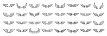 Angel Wings Icons Set. Outline Set Of Angel Wings Vector Icons For Web Design Isolated On White Background