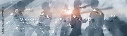 Fotografía ICT - information and telecommunication technology and IOT - internet of things concepts