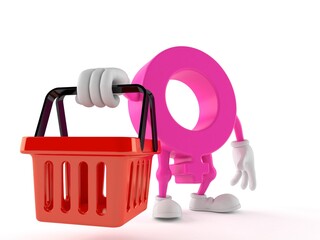 Poster - Female gender symbol character holding shopping basket