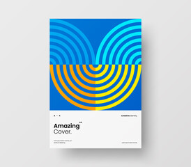 Amazing business presentation vector A4 vertical orientation front page mock up. Modern corporate report cover abstract geometric illustration design layout. Company identity brochure template.