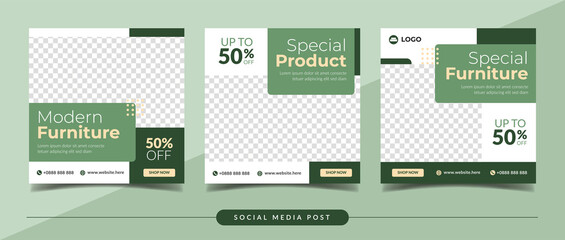 Modern furniture sale and home interior banner for social media post and digital marketing