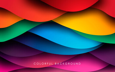 Wall Mural - colorful wavy fluid background. dynamic textured geometric element. modern gradient light vector ill