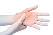 hand nerve pain white background hand injury