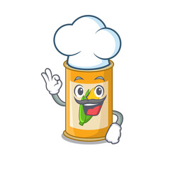 Sticker - Talented corn tin chef cartoon drawing wearing chef hat