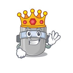 Wall Mural - A Wise King of welding mask mascot design style with gold crown