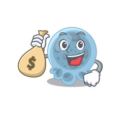 Sticker - Crazy rich Cartoon picture of pasteurella having money bags