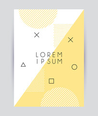 Poster - geometric figures with abstract banner modern poster