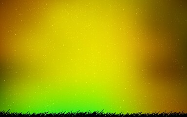 Wall Mural - light green, yellow vector background with galaxy stars. modern abstract illustration with big dippe