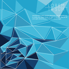 Poster - blue color polygonal space background