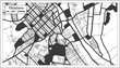 Chisinau Moldova City Map in Black and White Color in Retro Style. Outline Map.