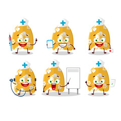 Canvas Print - Doctor profession emoticon with surfing board cartoon character