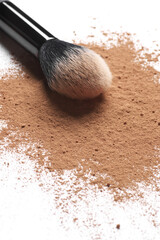 Canvas Print - Facial loose powder and makeup brush