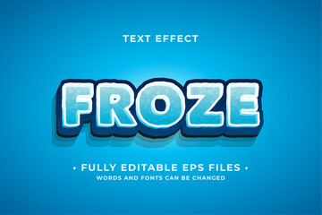 Wall Mural - Froze text effect editable vector