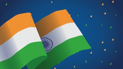 Poster - india independence day with flag and fireworks