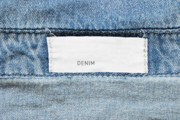 Wall Mural - Clothing label says denim