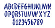 © visio - Uppercase cute alphabet font. Letters, numbers Vector