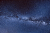 Fototapeta Kosmos - Clear blue sky. Milky way. A sky full of stars. Night photography