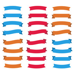 Wall Mural - flat vector ribbons banners flat. banner ribbon vector set