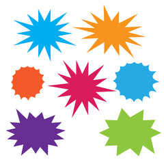 Wall Mural - bursting speech star set. starburst isolated icons set