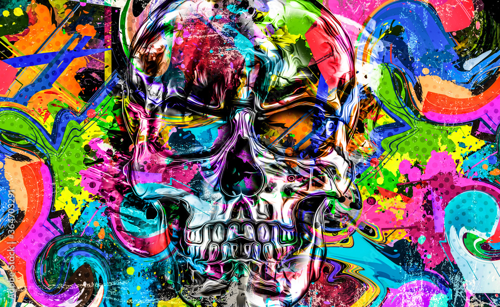 Graffiti Skull Floor Mat