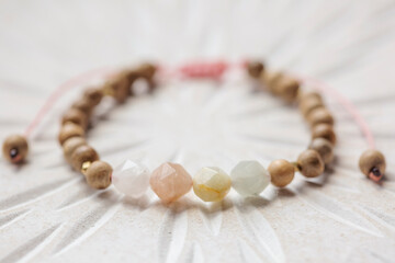 Wall Mural - Morganite fazeted stone beads yoga spiritual bracelet