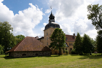 Wall Mural - straupe castle church latvia europe