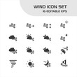 © imaagio.stock - Wind icon set. Weather and map vector illustration