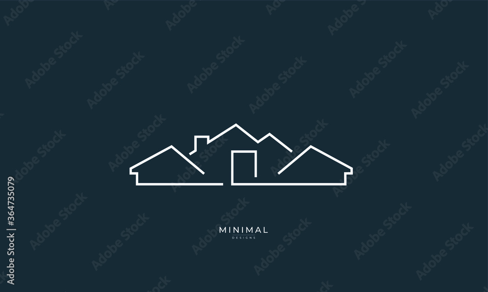A line art icon logo of a modern house Stock Vector | Adobe Stock
