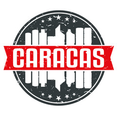 Caracas Venezuela City Skyline. Silhouette City. Design Vector. Famous Monuments.