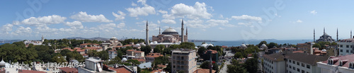 Fotomural PANORAMIC VIEW OF HAGIA SOPHIA, BLUE MOSQUE AND TOPKAPI PALACE