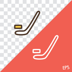 Poster - Color vector icon with hockey stick