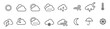 Weather icons set in line style, Weather isolated on white background. Clouds logo and sign, vector illustration