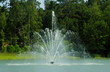Water fountain in a neighborhood pond in Conroe, TX.