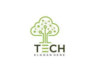 tech tree cloud idea logo icon symbol inspiration template