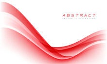 Abstract Red Wave Curve On White Blank Space Luxury Design Modern Background Vector Illustration.
