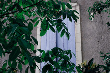 Close-up Of Vintage Weathered Peeling Paint Woden Door, Texture, Pattern,