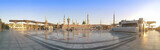 Fototapeta Paryż - Madinah, Saudi Arabia - January 20,2020 : Panaroma view of Nabawi Mosque in Madinah, Saudi Arabia. Selective focus