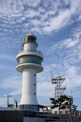 Large observatory tower and viewpoint with blue sky in downtown