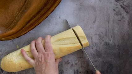 Wall Mural - Cutting Slices of Bread