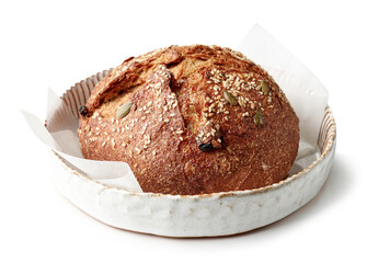 Canvas Print - freshly baked artisan bread loaf