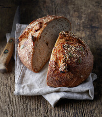 Canvas Print - freshly baked artisan bread