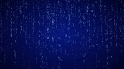 Matrix Looping animation.Zoom in through cyberspace.HUD technological background.Blue.