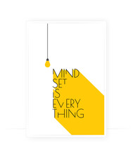 Mind set is everything, vector. Motivational, inspirational, positive quotes, affirmation. Scandinavian minimalist poster design. Wall art, artwork. Wording design, lettering
