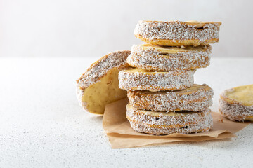 Wall Mural - Alfajore cookies filled with caramel. Latin American dessert